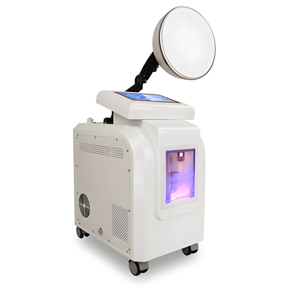 Integrated hydrogen-oxygen system with adjustable light head and wheeled base